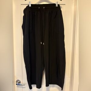 Cropped Black Drawstring Pants